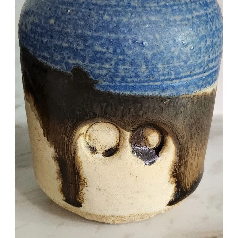 Vintage MCM Walter Hartman Stoneware Pottery Salt And Pepper Shakers Drip‎ Glaze